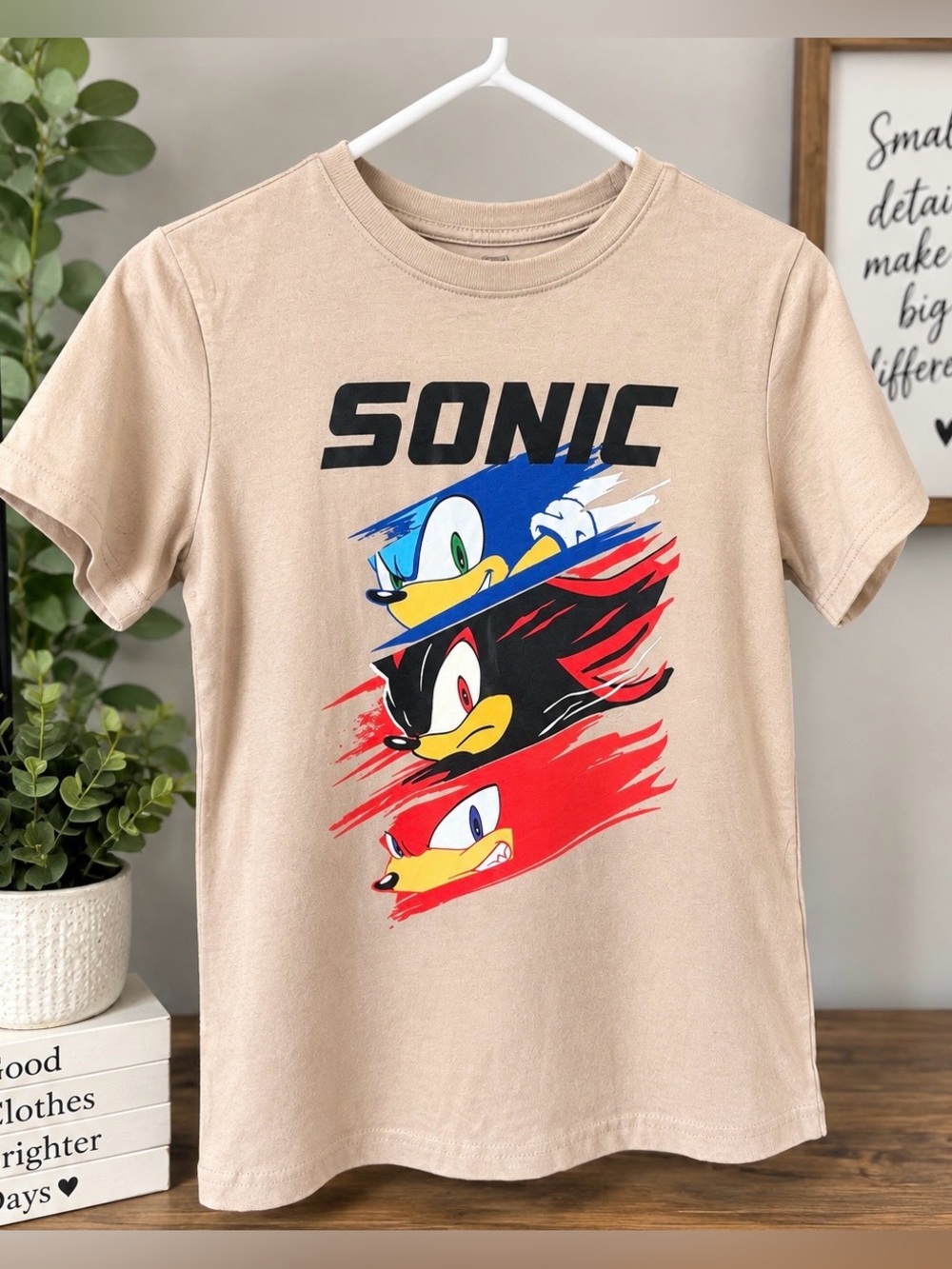 Sonic Short-Sleeve Graphic Tee for Kids - Beige